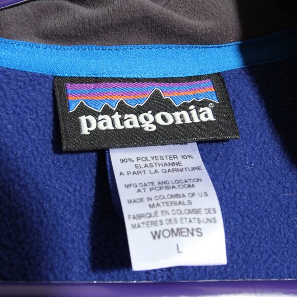Patagonia W's Piton Hybrid Vest Full Zip Blue Purple Polartec Wind Pro Sz Large - Picture 11 of 14